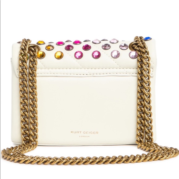 KURT GEIGER London Leather Mini Kensington Embellished Crossbody Bag - Picture 8 of 8